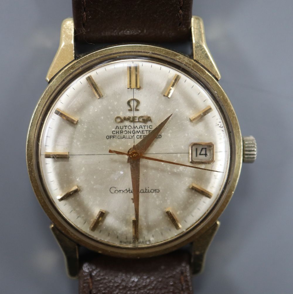 A gentlemans 1960s steel and gold plated Omega Constellation Automatic Chronometer wrist watch